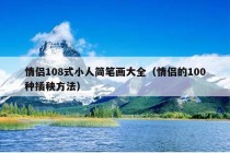 情侣108式小人简笔画大全（情侣的100种插秧方法）