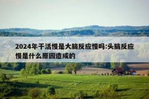 2024年干活慢是大脑反应慢吗:头脑反应慢是什么原因造成的