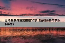 运动会参与情况描述30字（运动会参与情况200字）