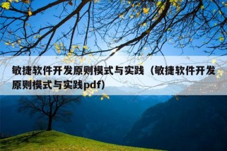 敏捷软件开发原则模式与实践（敏捷软件开发原则模式与实践pdf）