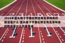 2024年蓬头稚子学垂纶侧坐莓苔草映身的题目是什么:蓬头稚子学垂纶侧坐莓苔草映身的题目是什么作者是谁