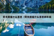 荧光屏是什么意思（荧光屏是什么意思四年级）