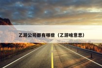 乙游公司都有哪些（乙游啥意思）