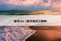 游卡ceo（游卡测试工程师）