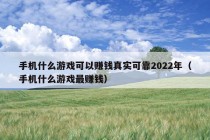 手机什么游戏可以赚钱真实可靠2022年（手机什么游戏最赚钱）