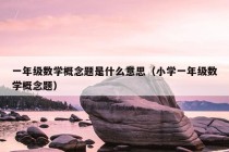 一年级数学概念题是什么意思（小学一年级数学概念题）