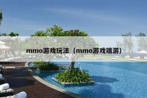 mmo游戏玩法（mmo游戏端游）