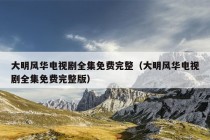 大明风华电视剧全集免费完整（大明风华电视剧全集免费完整版）