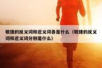 敏捷的反义词和近义词各是什么（敏捷的反义词和近义词分别是什么）