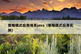 策略模式应用场景java（策略模式应用实例）