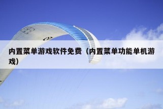 内置菜单游戏软件免费（内置菜单功能单机游戏）