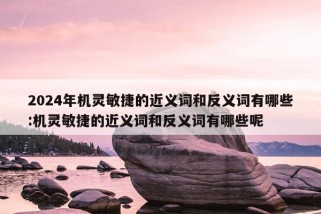 2024年机灵敏捷的近义词和反义词有哪些:机灵敏捷的近义词和反义词有哪些呢