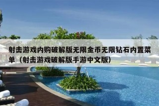 射击游戏内购破解版无限金币无限钻石内置菜单（射击游戏破解版手游中文版）