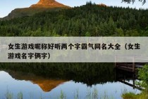 女生游戏昵称好听两个字霸气网名大全（女生游戏名字俩字）