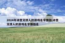 2024年诗意又撩人的游戏名字情侣:诗意又撩人的游戏名字情侣名