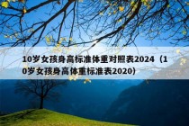 10岁女孩身高标准体重对照表2024（10岁女孩身高体重标准表2020）