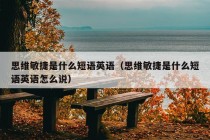 思维敏捷是什么短语英语（思维敏捷是什么短语英语怎么说）