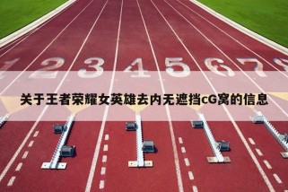 关于王者荣耀女英雄去内无遮挡cG窝的信息