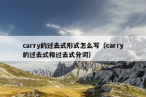 carry的过去式形式怎么写（carry的过去式和过去式分词）