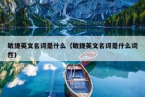 敏捷英文名词是什么（敏捷英文名词是什么词性）