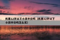 机票12岁以下小孩半价吗（机票12岁以下小孩半价吗怎么买）