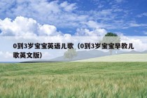 0到3岁宝宝英语儿歌（0到3岁宝宝早教儿歌英文版）