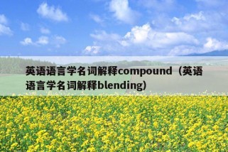 英语语言学名词解释compound（英语语言学名词解释blending）