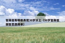 智商低有哪些表现30岁以上（30岁智商低弱智思想简单）