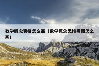 数学概念表格怎么画（数学概念思维导图怎么画）