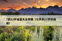 7到12岁谜语大全带图（七岁到12岁的谜语）