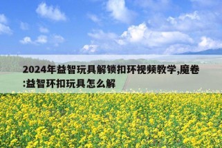 2024年益智玩具解锁扣环视频教学,魔卷:益智环扣玩具怎么解