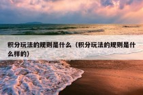 积分玩法的规则是什么（积分玩法的规则是什么样的）