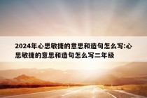 2024年心思敏捷的意思和造句怎么写:心思敏捷的意思和造句怎么写二年级