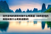 动作游戏的简称叫做什么呢英语（动作游戏的简称叫做什么呢英语翻译）