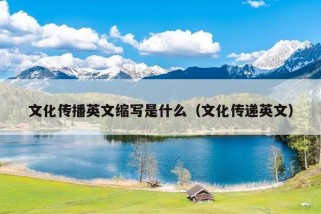 文化传播英文缩写是什么（文化传递英文）