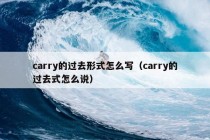 carry的过去形式怎么写（carry的过去式怎么说）