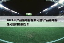 2024年产品策略存在的问题:产品策略存在问题的原因分析