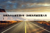 孙杨为什么被禁赛8年（孙杨为何被禁赛八年）