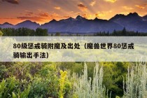 80级惩戒骑附魔及出处（魔兽世界80惩戒骑输出手法）