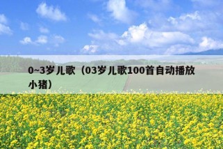 0~3岁儿歌（03岁儿歌100首自动播放小猪）