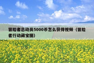 冒险者总动员5000币怎么获得视频（冒险者行动藏宝图）