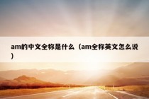 am的中文全称是什么（am全称英文怎么说）