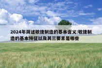 2024年简述敏捷制造的基本含义:敏捷制造的基本特征以及其三要素是哪些