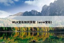 WLK宝石如何获取（wow宝石）