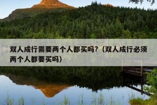 双人成行需要两个人都买吗?（双人成行必须两个人都要买吗）