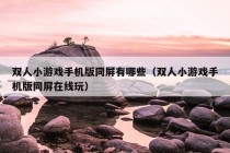 双人小游戏手机版同屏有哪些（双人小游戏手机版同屏在线玩）