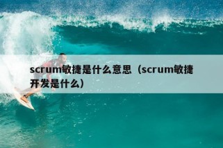 scrum敏捷是什么意思（scrum敏捷开发是什么）