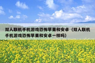 双人联机手机游戏恐怖苹果和安卓（双人联机手机游戏恐怖苹果和安卓一样吗）