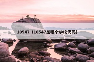 10547（10547是哪个学校代码）