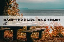 双人成行手机版怎么联机（双人成行怎么用手机）